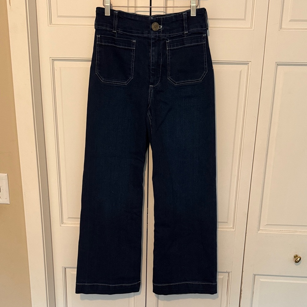 Anthropologie Dark Navy Wide-Leg Jeans